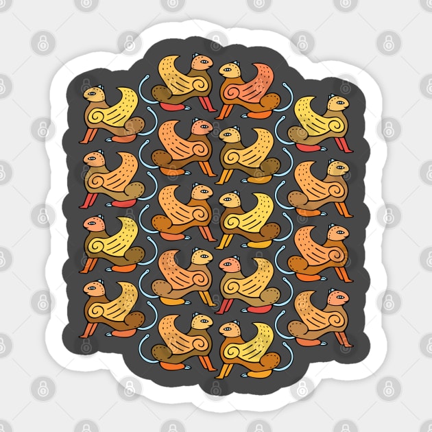 Cute Illustrated Sphinx Pattern Sticker by Davey's Designs